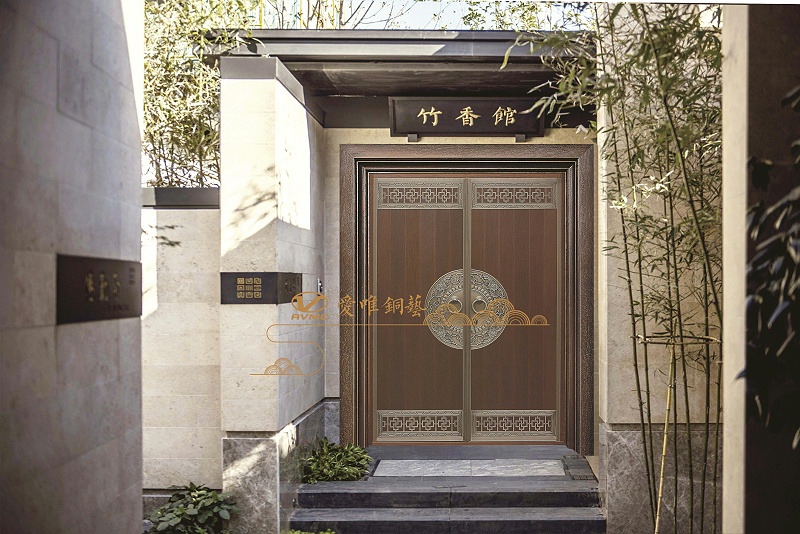 愛唯銅門中式對開