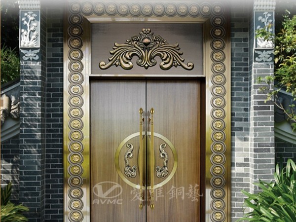 廣東別墅銅門(mén)廠家愛(ài)唯銅藝——青古銅色款式銅門(mén)